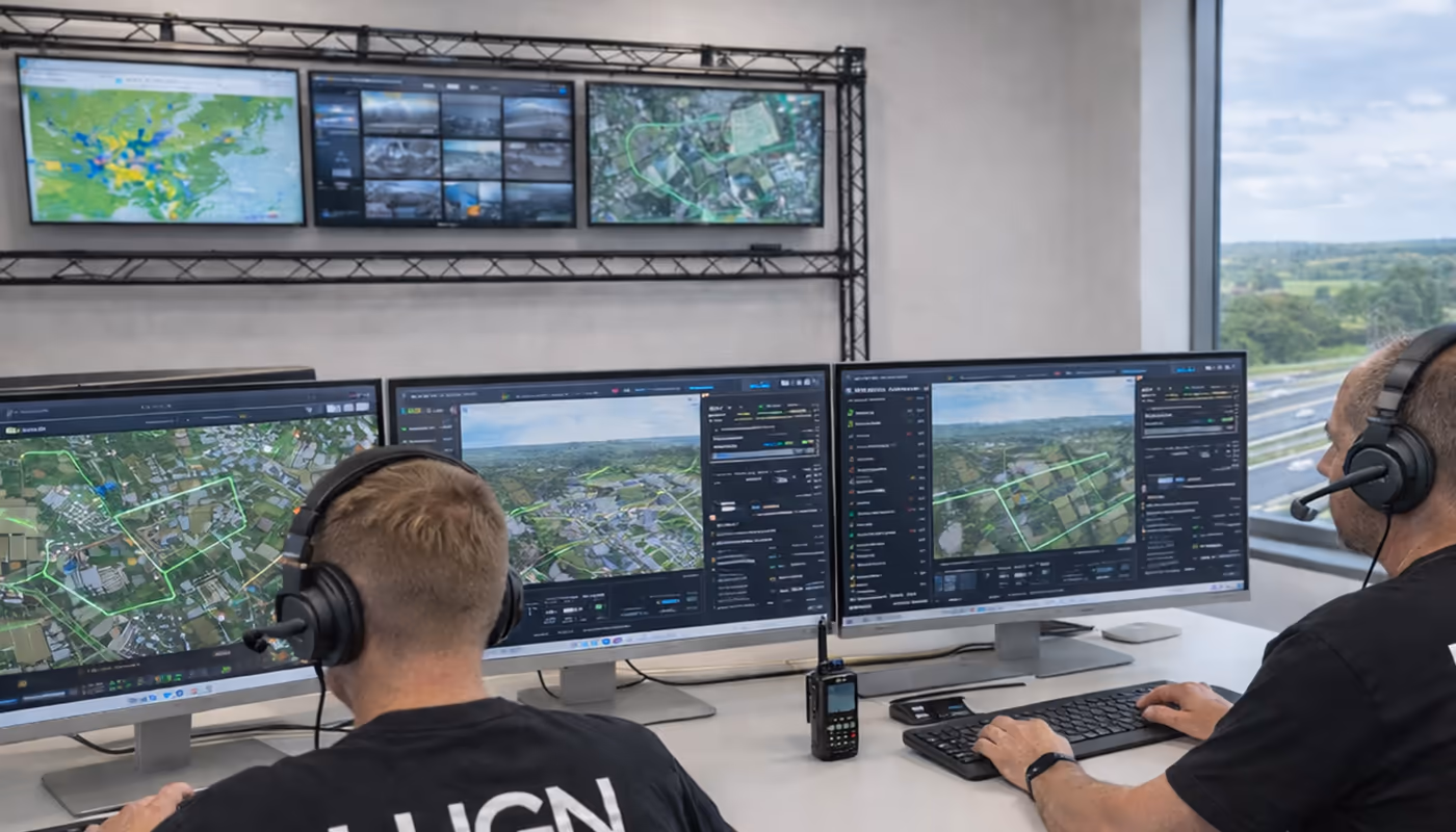 AI overlay detecting and classifying people and vehicles on a secured site