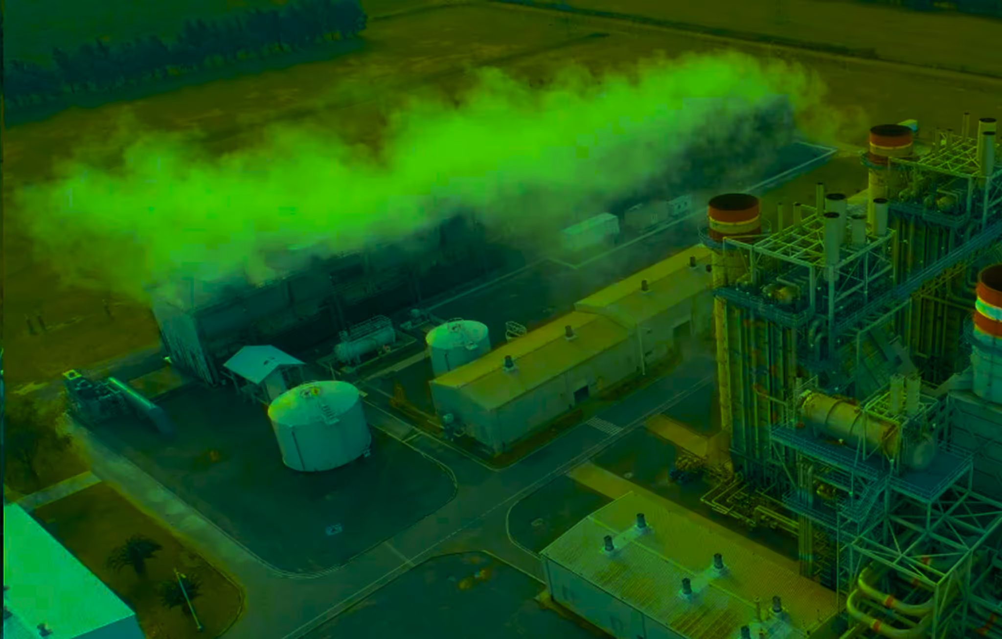 OGI camera identifying a fugitive emission plume
