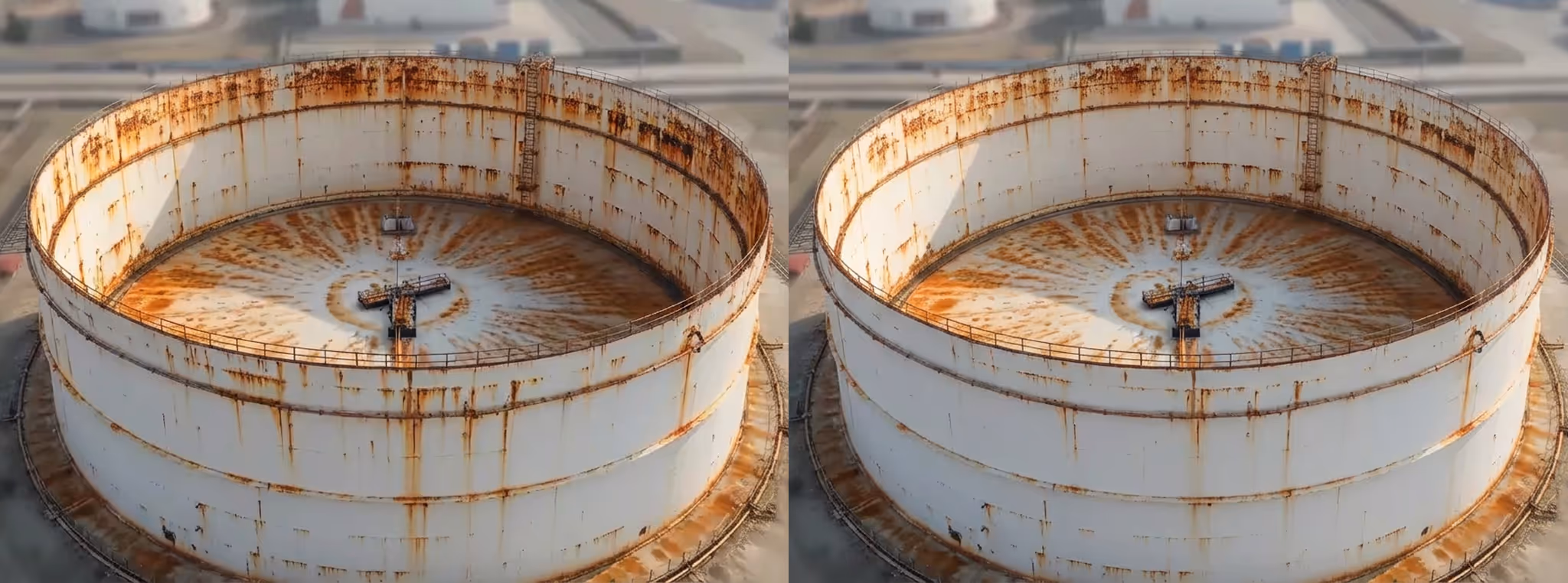Side-by-side baseline comparison flagging asset change