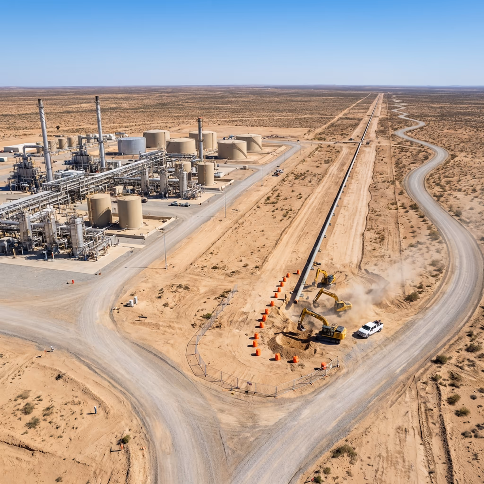 Pipeline right-of-way surveyed from the air
