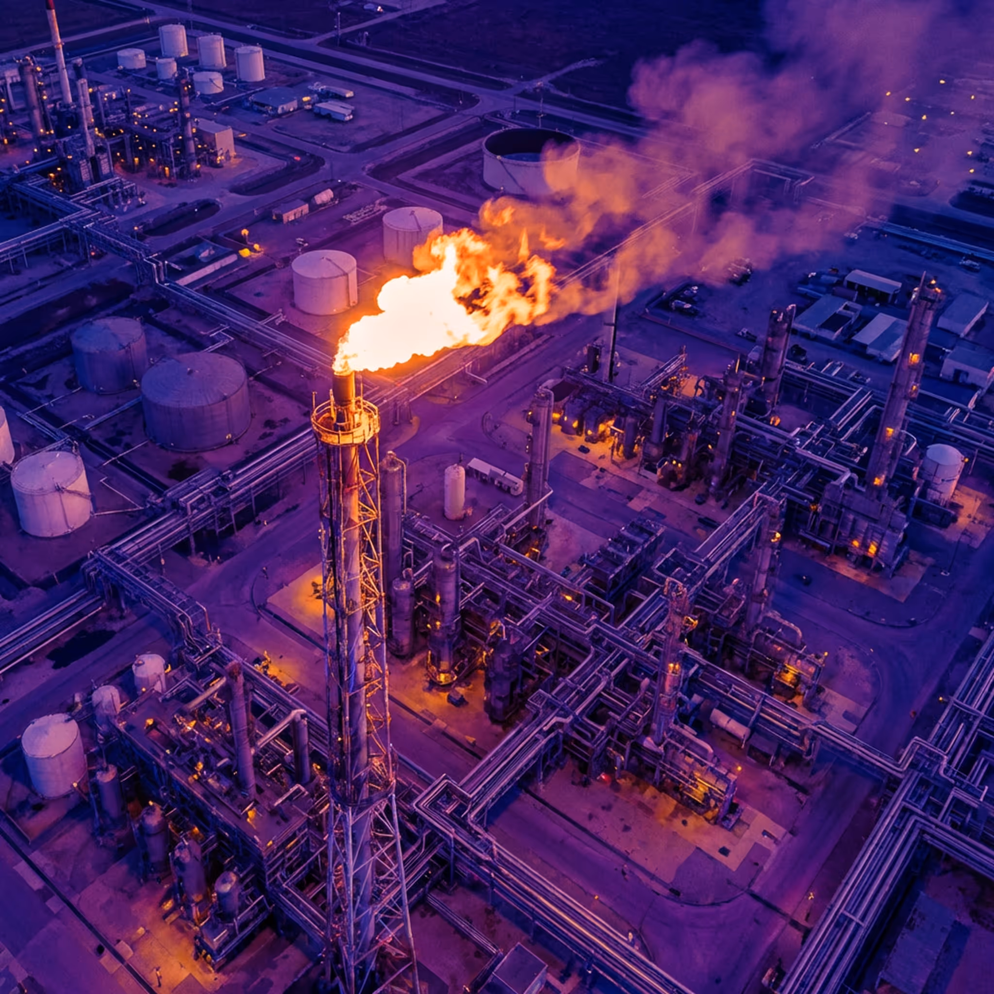 Flare stack monitored for combustion anomalies