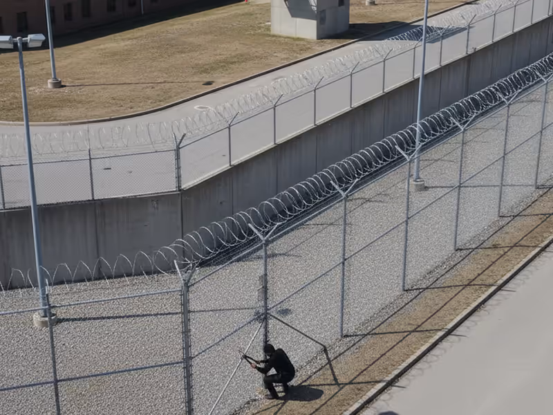 AI flagging a loitering vehicle with a dwell-time indicator on a site map