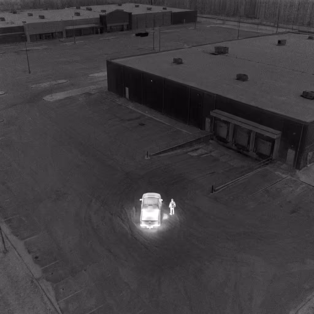 After-hours motion alert showing a detected individual outside scheduled activity