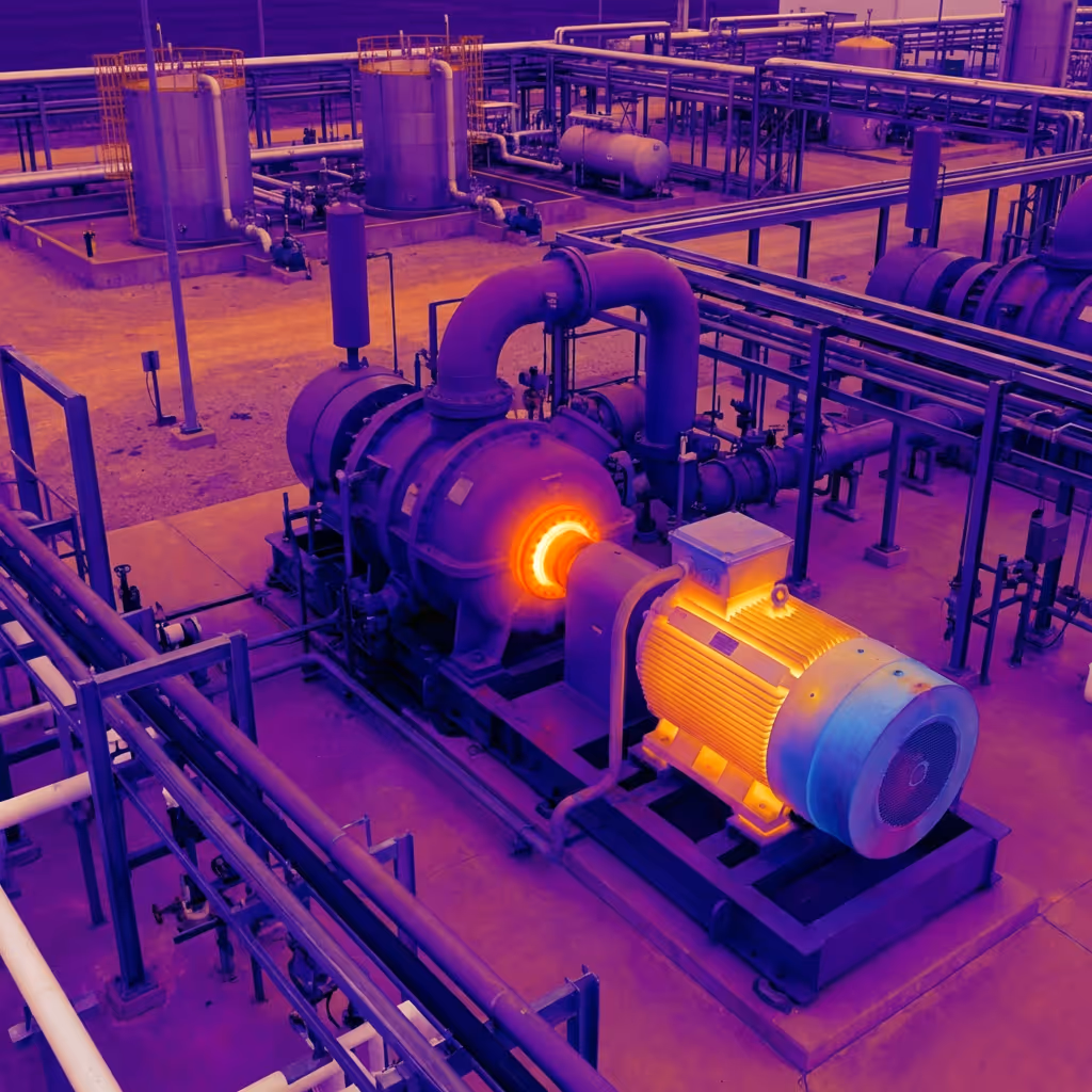 Thermal overlay exposing a heat signature inside a darkened facility