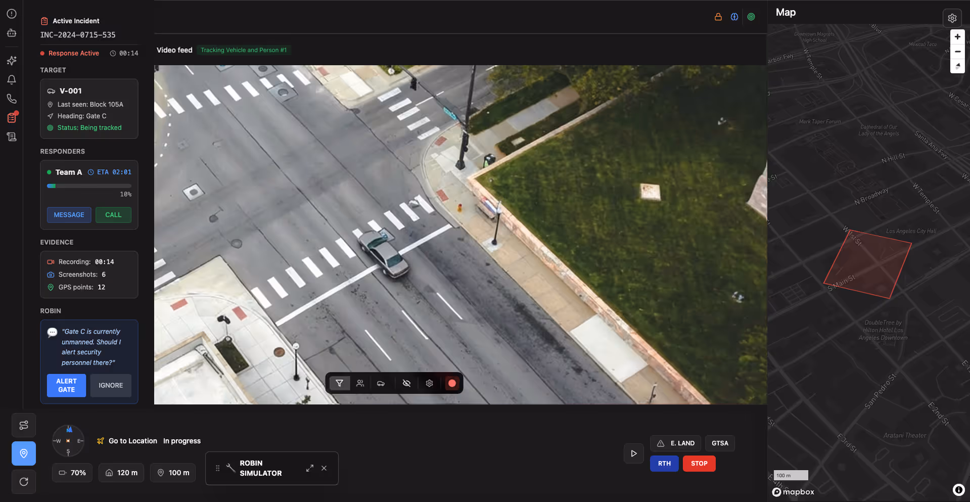 Operator-assisted tracking during an active response