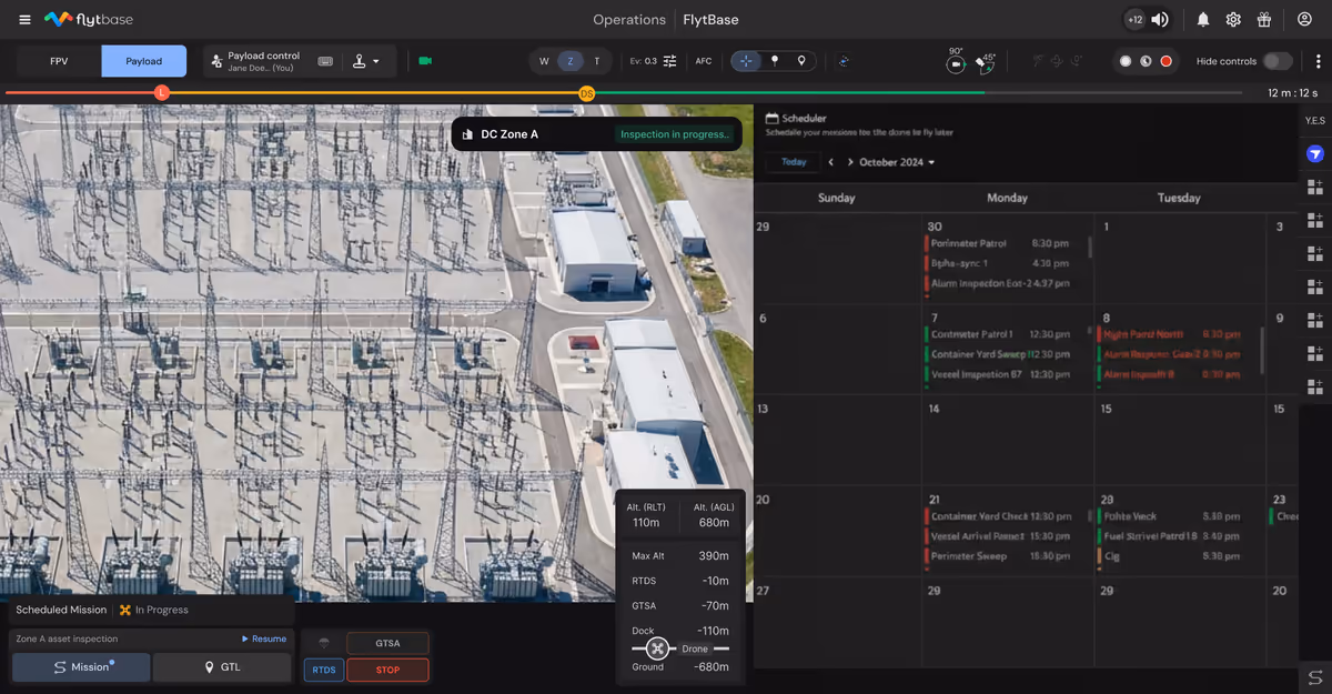 Automated drone executing scheduled thermal inspection of substation equipment