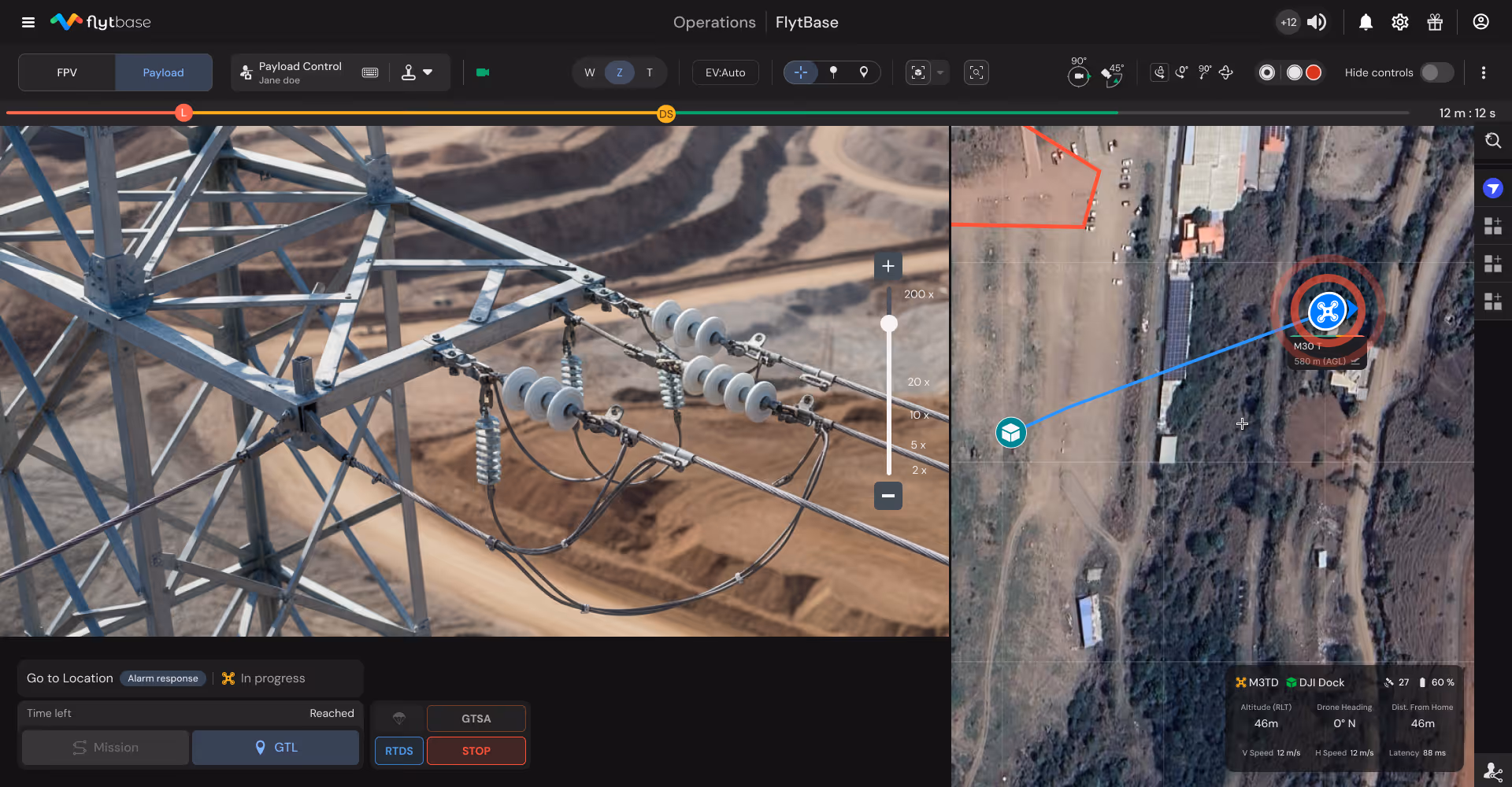 Drone inspecting a mining conveyor belt and crusher equipment for predictive maintenance