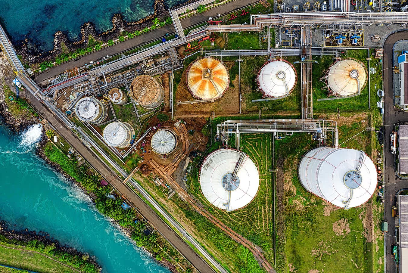 Refinery security operations view with AI-overlay alerts