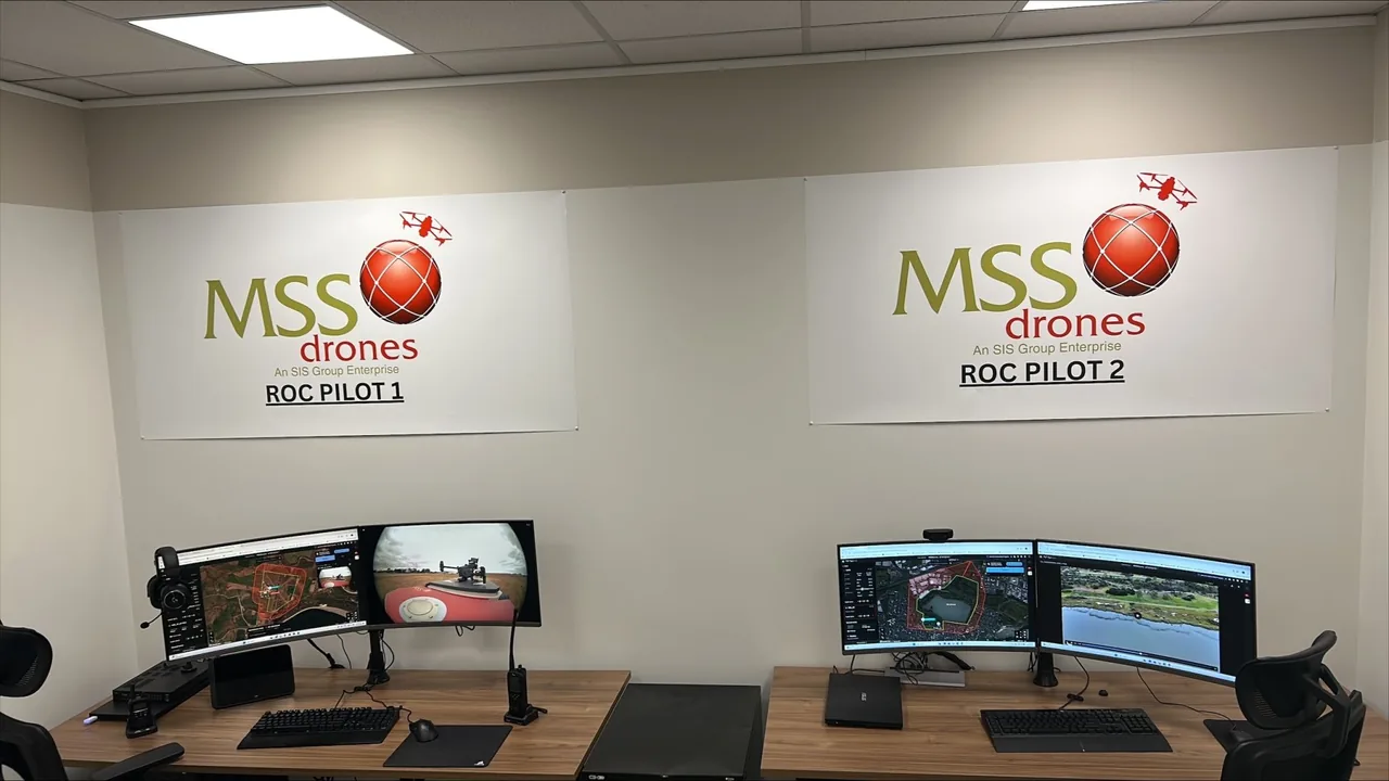 MSS Security pilot running a perimeter surveillance shift.